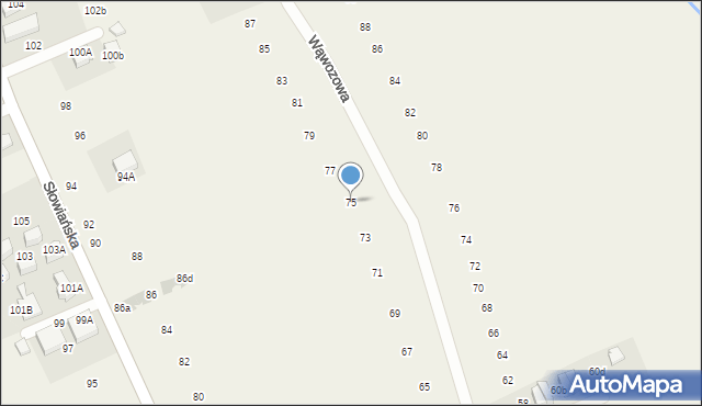 Modlniczka, Wąwozowa, 75, mapa Modlniczka