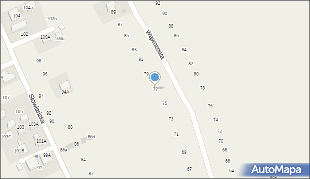 Modlniczka, Wąwozowa, 77, mapa Modlniczka