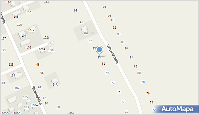 Modlniczka, Wąwozowa, 83, mapa Modlniczka