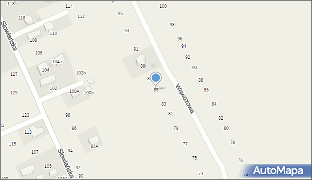 Modlniczka, Wąwozowa, 85, mapa Modlniczka