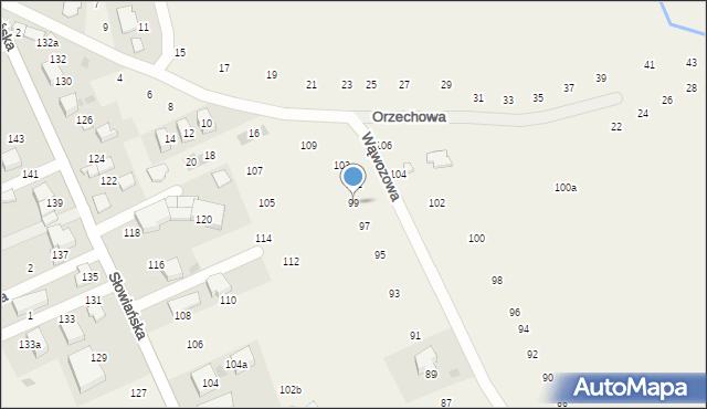 Modlniczka, Wąwozowa, 99, mapa Modlniczka