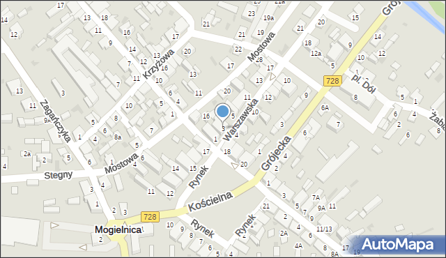 Mogielnica, Warszawska, 3, mapa Mogielnica