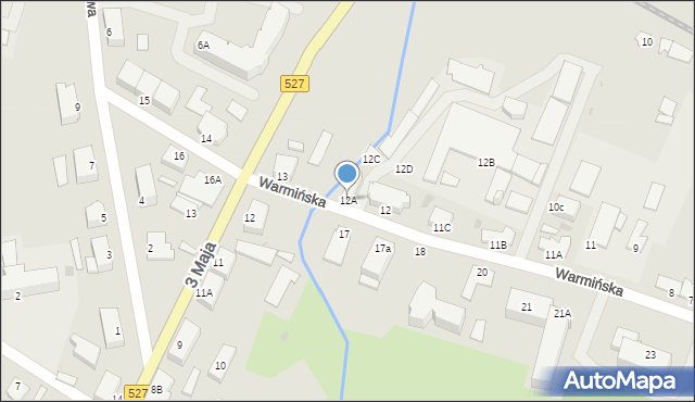 Morąg, Warmińska, 12A, mapa Morąg