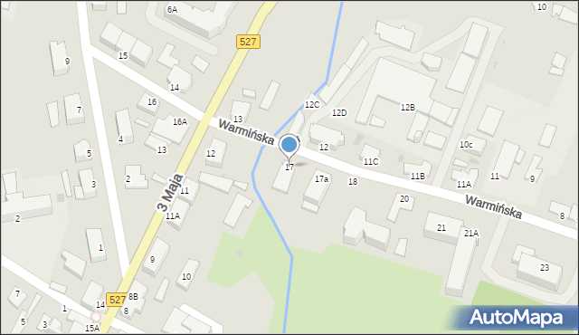 Morąg, Warmińska, 17, mapa Morąg