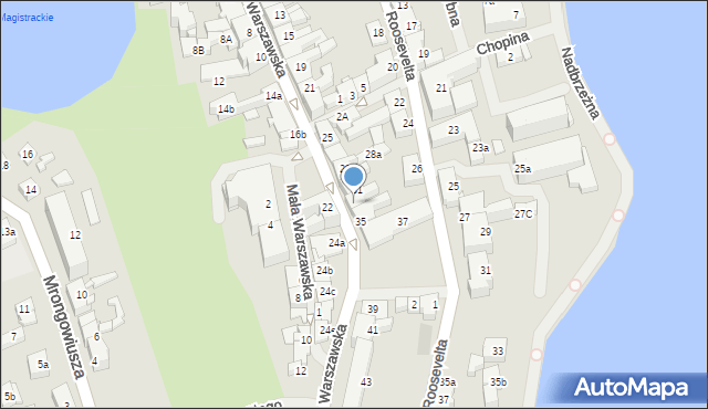 Mrągowo, Warszawska, 33, mapa Mrągowo