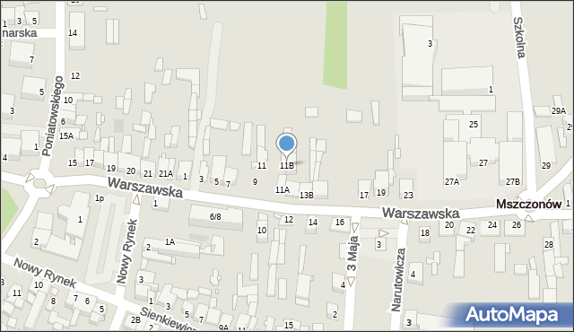 Mszczonów, Warszawska, 11B, mapa Mszczonów