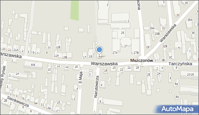 Mszczonów, Warszawska, 23, mapa Mszczonów