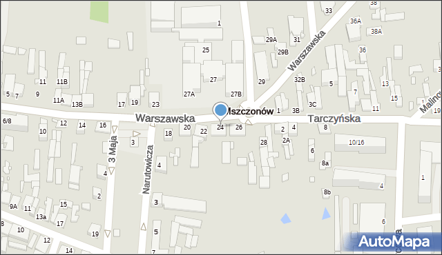 Mszczonów, Warszawska, 24, mapa Mszczonów