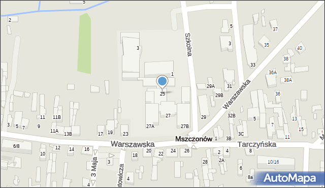 Mszczonów, Warszawska, 25, mapa Mszczonów
