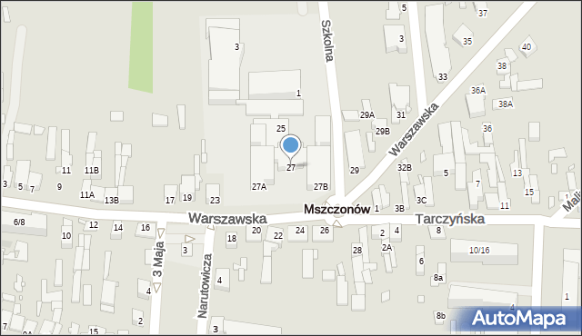 Mszczonów, Warszawska, 27, mapa Mszczonów