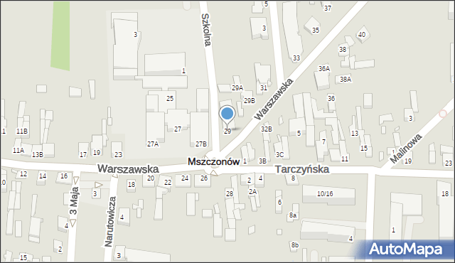Mszczonów, Warszawska, 29, mapa Mszczonów