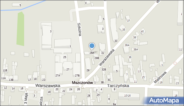 Mszczonów, Warszawska, 29A, mapa Mszczonów