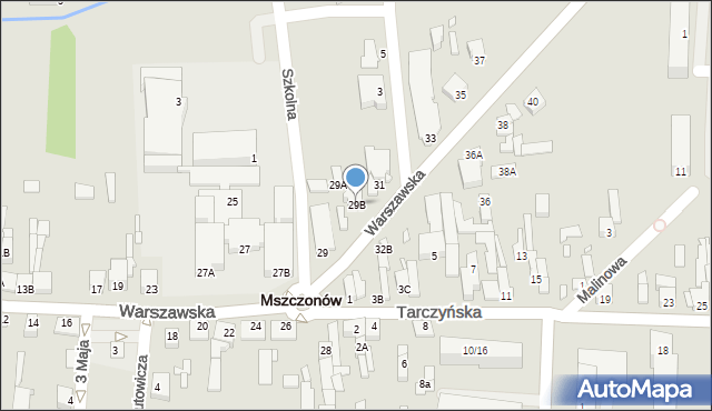 Mszczonów, Warszawska, 29B, mapa Mszczonów