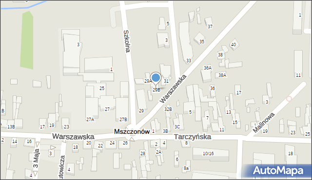 Mszczonów, Warszawska, 29B, mapa Mszczonów