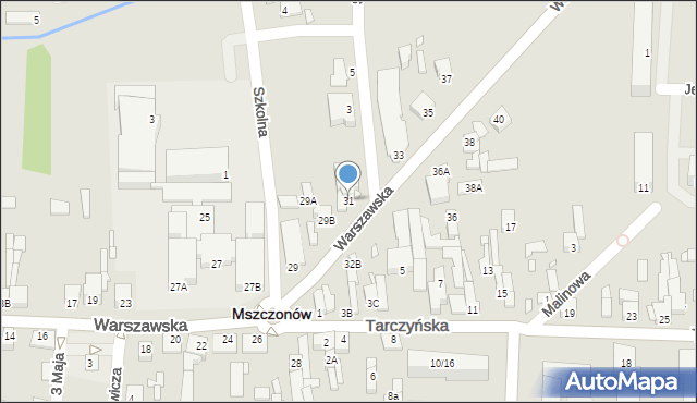 Mszczonów, Warszawska, 31, mapa Mszczonów