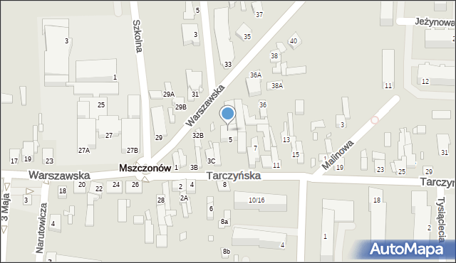 Mszczonów, Warszawska, 34, mapa Mszczonów