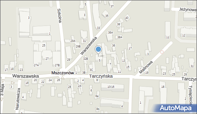 Mszczonów, Warszawska, 34, mapa Mszczonów