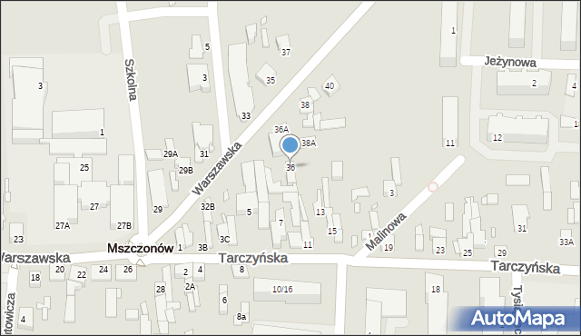 Mszczonów, Warszawska, 36, mapa Mszczonów