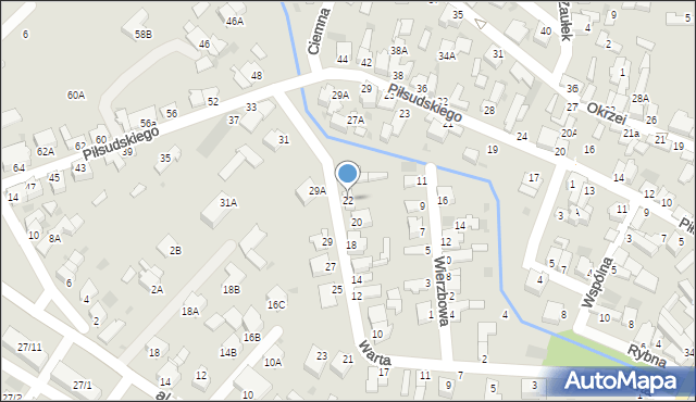 Myszków, Warta, 22, mapa Myszków