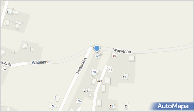 Myszkowice, Wapienna, 12, mapa Myszkowice