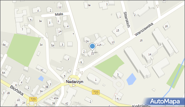 Nadarzyn, Warszawska, 11, mapa Nadarzyn