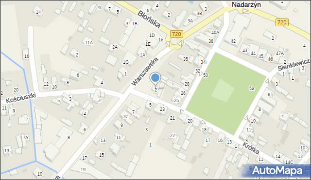 Nadarzyn, Warszawska, 2, mapa Nadarzyn
