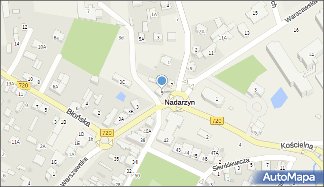 Nadarzyn, Warszawska, 5, mapa Nadarzyn