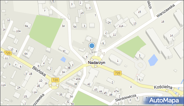 Nadarzyn, Warszawska, 7, mapa Nadarzyn