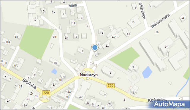 Nadarzyn, Warszawska, 9, mapa Nadarzyn