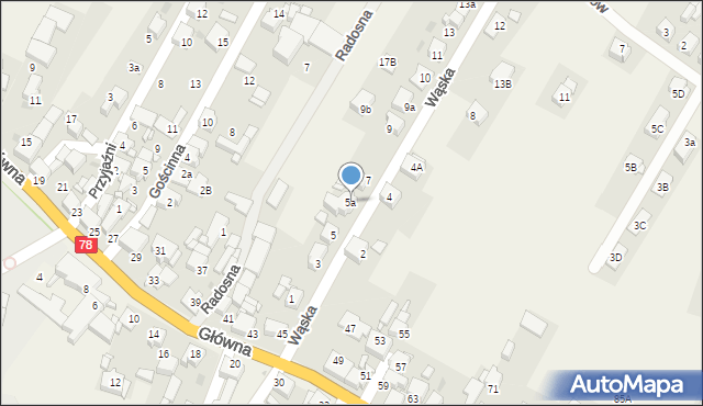 Nakło Śląskie, Wąska, 5a, mapa Nakło Śląskie