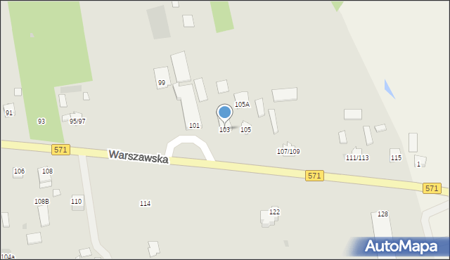 Nasielsk, Warszawska, 103, mapa Nasielsk