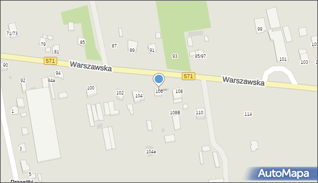 Nasielsk, Warszawska, 106, mapa Nasielsk