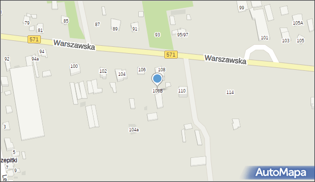 Nasielsk, Warszawska, 108B, mapa Nasielsk