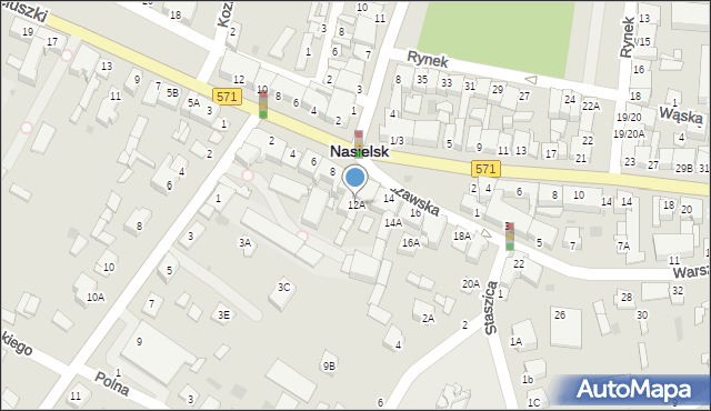 Nasielsk, Warszawska, 12A, mapa Nasielsk