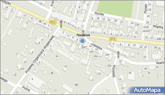 Nasielsk, Warszawska, 12A, mapa Nasielsk