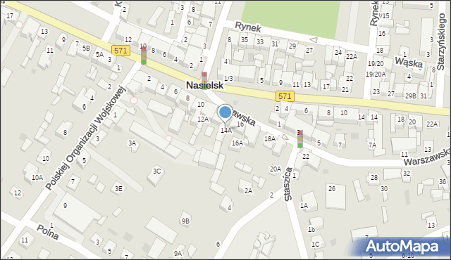 Nasielsk, Warszawska, 14A, mapa Nasielsk