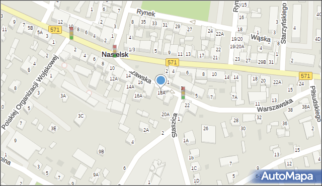 Nasielsk, Warszawska, 18A, mapa Nasielsk