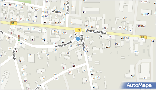 Nasielsk, Warszawska, 38A, mapa Nasielsk