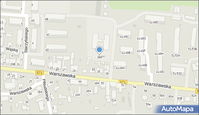 Nasielsk, Warszawska, 39A, mapa Nasielsk