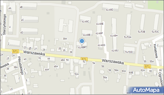 Nasielsk, Warszawska, 41/49A, mapa Nasielsk
