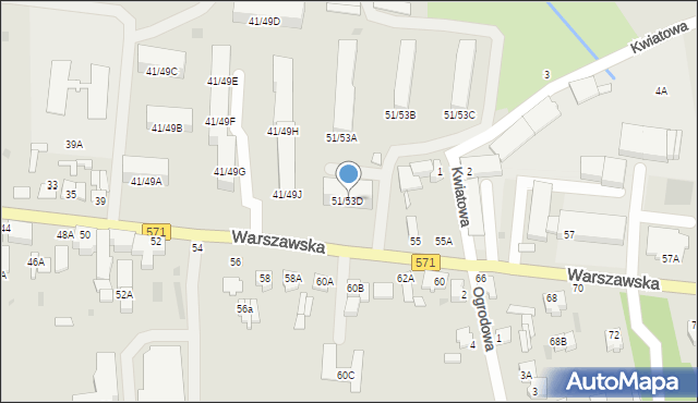 Nasielsk, Warszawska, 51/53D, mapa Nasielsk