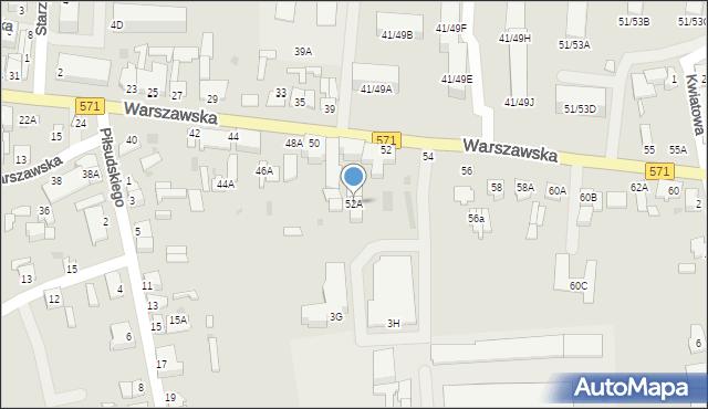 Nasielsk, Warszawska, 52A, mapa Nasielsk