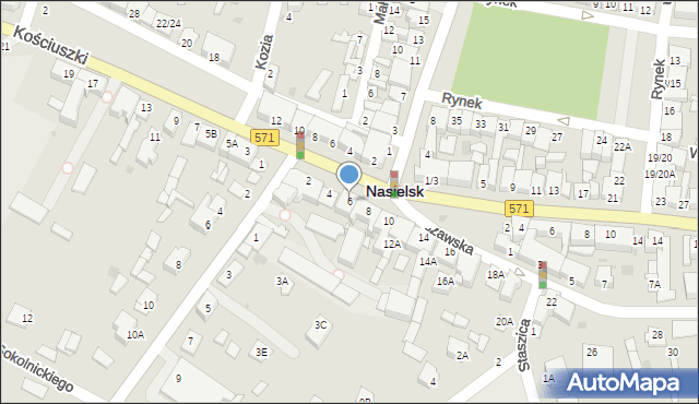 Nasielsk, Warszawska, 6, mapa Nasielsk