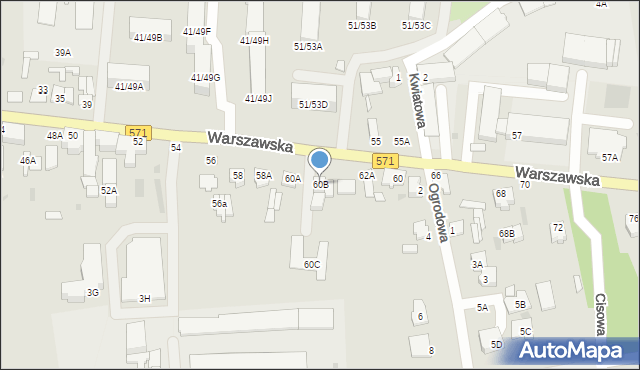 Nasielsk, Warszawska, 60B, mapa Nasielsk