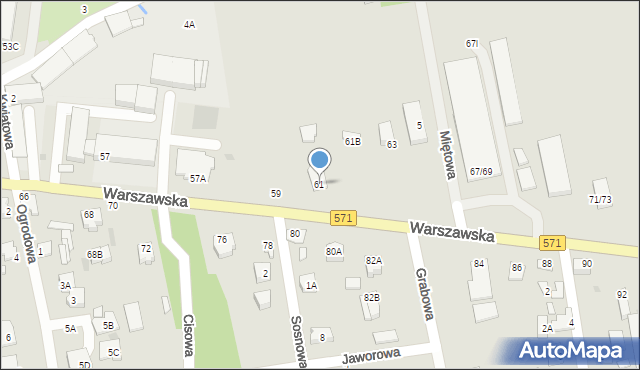 Nasielsk, Warszawska, 61, mapa Nasielsk