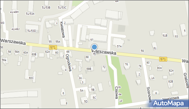 Nasielsk, Warszawska, 70, mapa Nasielsk