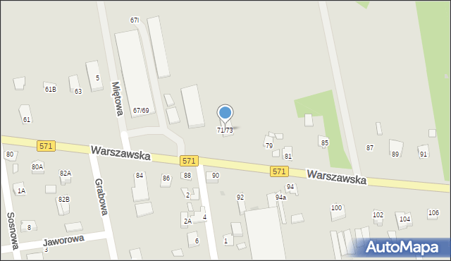 Nasielsk, Warszawska, 71/73, mapa Nasielsk