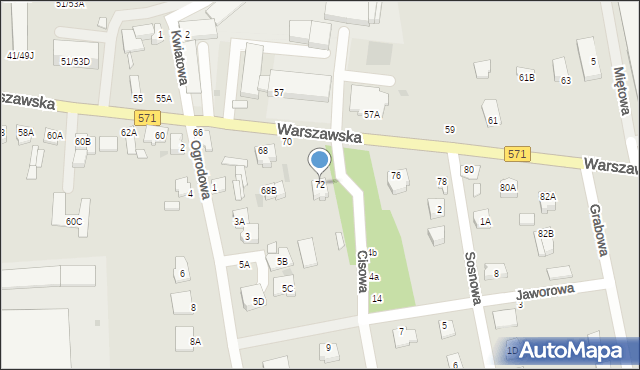 Nasielsk, Warszawska, 72, mapa Nasielsk