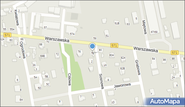 Nasielsk, Warszawska, 78, mapa Nasielsk