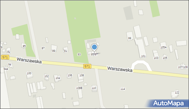 Nasielsk, Warszawska, 95/97, mapa Nasielsk